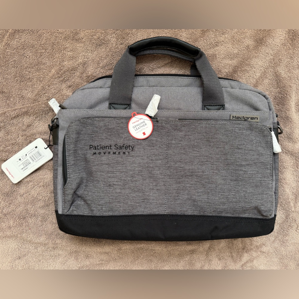 Hedgren Harmony S Briefcase Bag 13” Magnet Gray Multi Pockets Shoulder Strap NWT
